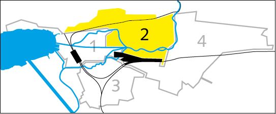 Illustration du plan de la ville de Bienne avec le secteur 2 des ramassages des ordures