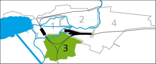 Illustration du plan de la ville de Bienne avec le secteur 3 des ramassages des ordures